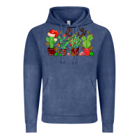 Vintage Denim christmas cactus Vintage Hoodie - MaliasSmallBusiness