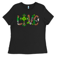 Black Western St. Patrick's Day Love Cross Ladies Tee - Artiststas