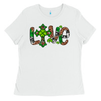 White Western St. Patrick's Day Love Cross Ladies Tee - Artiststas