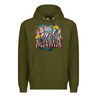 Army Green Girl mama butterfly mother's day Premium Hoodie - HowdyJamesFarm