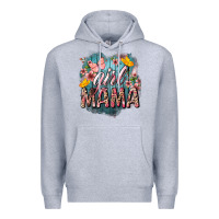 Heather Grey Girl mama butterfly mother's day Premium Hoodie - HowdyJamesFarm