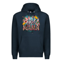 Navy Girl mama butterfly mother's day Premium Hoodie - HowdyJamesFarm
