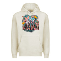 Oatmeal Heather Girl mama butterfly mother's day Premium Hoodie - HowdyJamesFarm