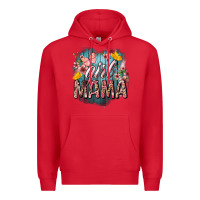 Red Girl mama butterfly mother's day Premium Hoodie - HowdyJamesFarm