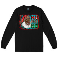 Black african american santa ho ho ho Long Sleeve Tee - RanaPortraitStore