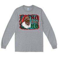 Heather Grey african american santa ho ho ho Long Sleeve Tee - RanaPortraitStore