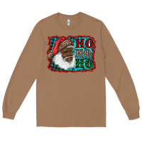Toasted Coconut african american santa ho ho ho Long Sleeve Tee - RanaPortraitStore