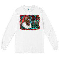 White african american santa ho ho ho Long Sleeve Tee - RanaPortraitStore