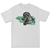Dove Grey Sea Seal Face Illustrations Premium Tee - LillyAllenDesigns