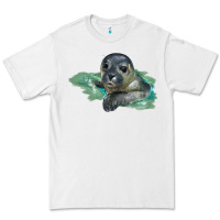White Sea Seal Face Illustrations Premium Tee - LillyAllenDesigns