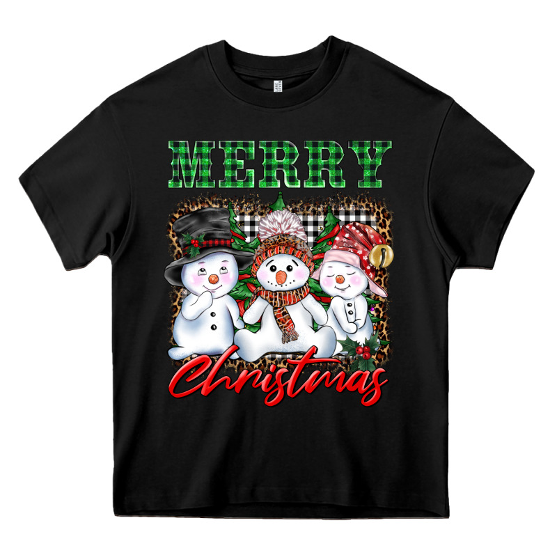 Merry Christmas Snowman Heavy Core Tee by AdoDesignShop | Teevron