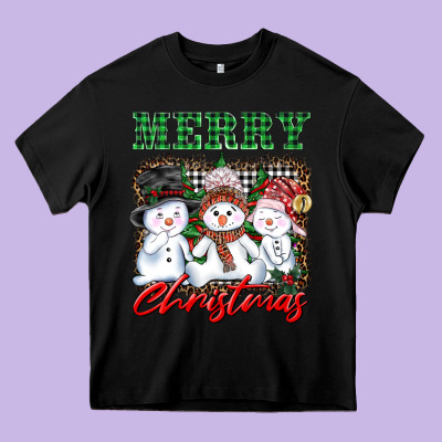 Merry Christmas Snowman Heavy Core Tee Designed By Adodesignshop