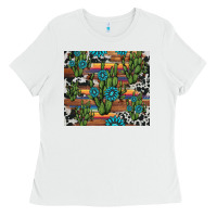 White cactus gemstone Ladies Tee - AdoDesignShop