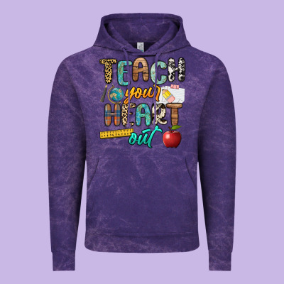Teach Your Heart Out Vintage Hoodie Designed By Nancycooperartshop