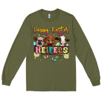 Army Green happy easter heifers Long Sleeve Tee - Artiststas