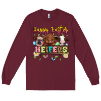 Burgundy happy easter heifers Long Sleeve Tee - Artiststas