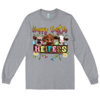 Heather Grey happy easter heifers Long Sleeve Tee - Artiststas