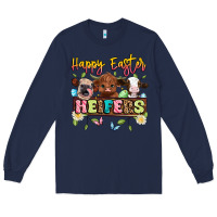 Navy happy easter heifers Long Sleeve Tee - Artiststas