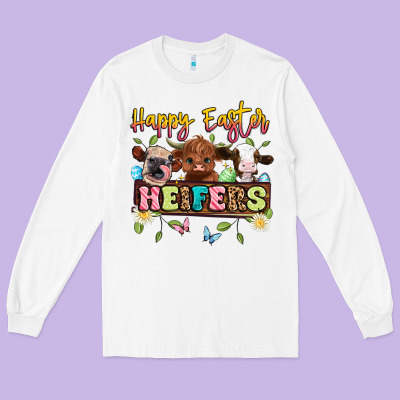 Happy Easter Heifers Long Sleeve Tee Designed By Artiststas