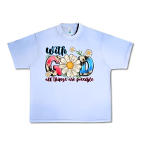 Grape Ice With God All Things Are Possible Urban Heavy Tee - MaliasSmallBusiness