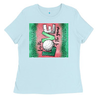Baby Blue for the love of the game golf Ladies Tee - Jasminsmagicworld