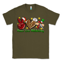 Army Green Peace love Phlebotomy Christmas Classic Tee - NancyCooperArtShop