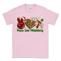 Bubblegum Pink Peace love Phlebotomy Christmas Classic Tee - NancyCooperArtShop