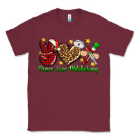 Burgundy Peace love Phlebotomy Christmas Classic Tee - NancyCooperArtShop