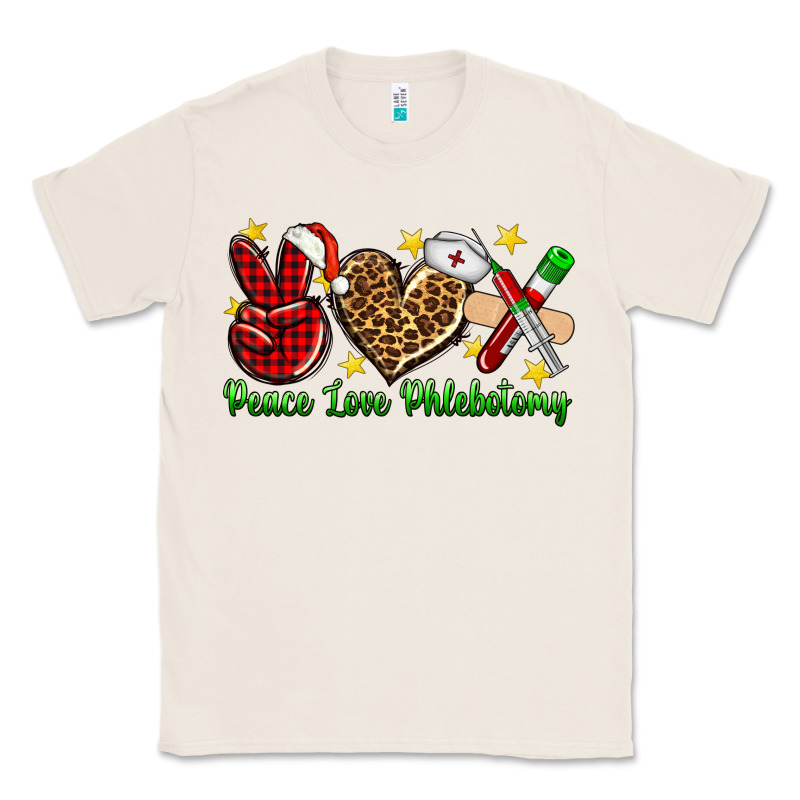 Peace Love Phlebotomy Christmas Classic Tee by NancyCooperArtShop | Teevron