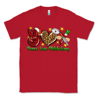 Red Peace love Phlebotomy Christmas Classic Tee - NancyCooperArtShop