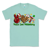 Seafoam Peace love Phlebotomy Christmas Classic Tee - NancyCooperArtShop