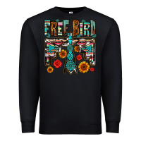 Black western free bird Premium Sweatshirt - OliviaCreatesArt