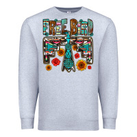Heather Grey western free bird Premium Sweatshirt - OliviaCreatesArt