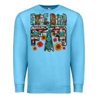Ocean Blue western free bird Premium Sweatshirt - OliviaCreatesArt
