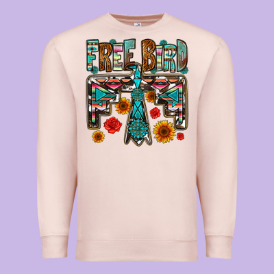 Western Free Bird Premium Sweatshirt Designed By Oliviacreatesart