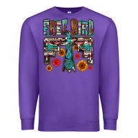 Purple western free bird Premium Sweatshirt - OliviaCreatesArt