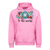 Fuchsia Pink Joy to the World Urban Hoodie - CowhideDigitalArt