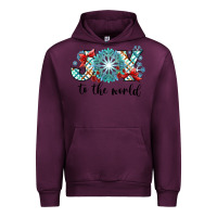 Mauve Wine Joy to the World Urban Hoodie - CowhideDigitalArt