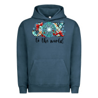Pigment Midnight Navy Joy to the World Urban Hoodie - CowhideDigitalArt