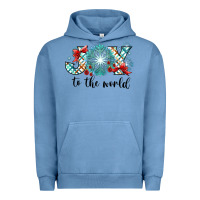 Pigment Pebble Blue Joy to the World Urban Hoodie - CowhideDigitalArt