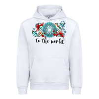 White Joy to the World Urban Hoodie - CowhideDigitalArt