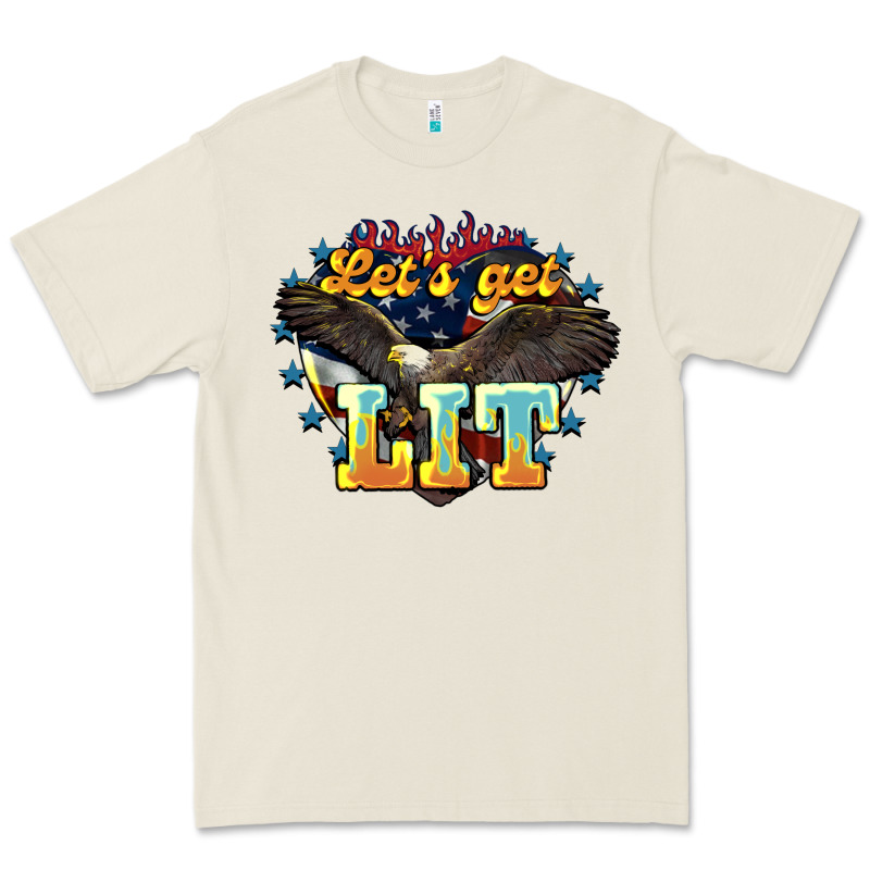 Lets Get Lit America Eagle Premium Tee by NancyCooperArtShop | Teevron