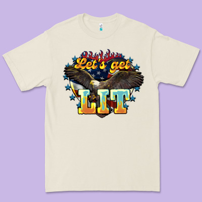 Lets Get Lit America Eagle Premium Tee Designed By Nancycooperartshop