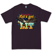 Plum lets get lit america eagle Premium Tee - NancyCooperArtShop
