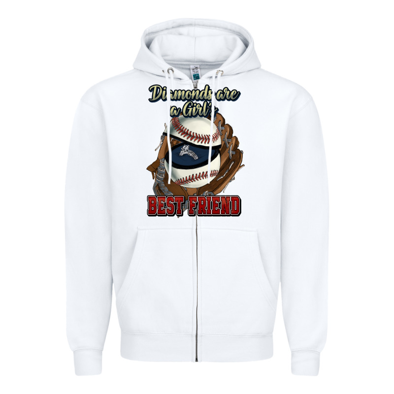 Diamonds Are A Girl's Best Friend Baseball Zipper Hoodie by HowdyJamesFarm | Teevron
