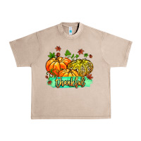 French Oak thankful pumpkins with glitter Urban Heavy Tee - MaliasSmallBusiness