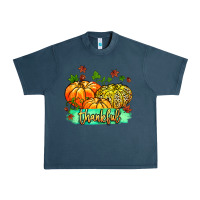 Midnight Navy thankful pumpkins with glitter Urban Heavy Tee - MaliasSmallBusiness