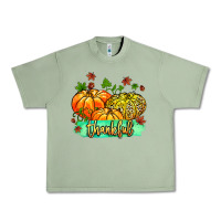 Oil Green thankful pumpkins with glitter Urban Heavy Tee - MaliasSmallBusiness