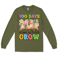 Army Green 100 days watching my students grow Long Sleeve Tee - Artiststas