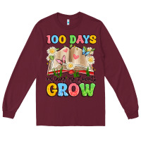 Burgundy 100 days watching my students grow Long Sleeve Tee - Artiststas